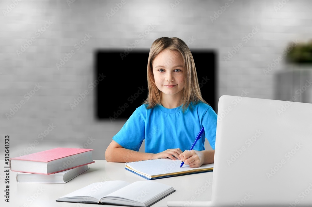 Junior high school students studying at home with books Junior high school students studying at home with books