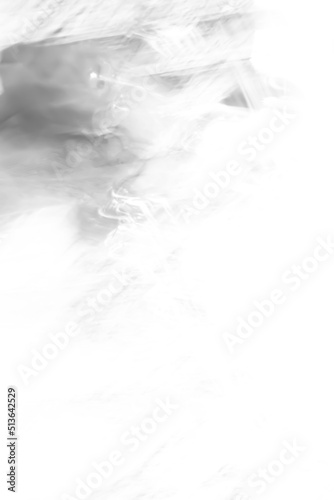 The image of the sky-colored smoke spreading over a white surface.
