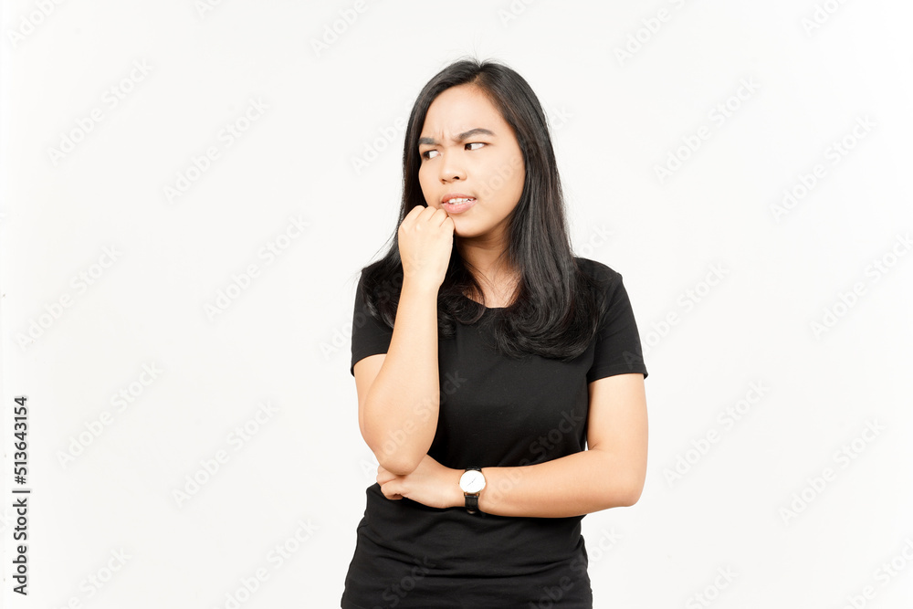 Thinking gesture of Beautiful Asian Woman Isolated On White Background Thinking gesture of Beautiful Asian Woman Isolated On White Background