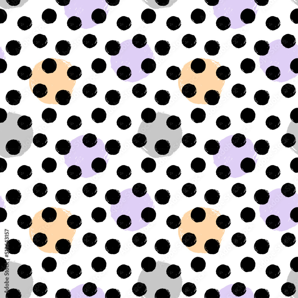 Pastel and black dots seamless pattern Pastel and black dots seamless pattern