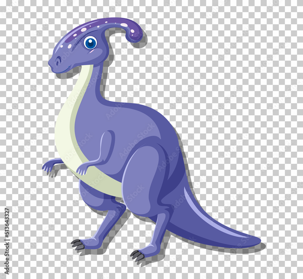 Fototapeta premium Cute parasaurolophus dinosaur isolated