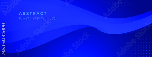 abstract particles blue wave shape background banner.