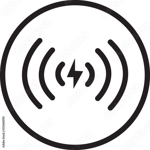 wireless charging icon on white background. phone charge sign. wireless charger symbol. flat style.