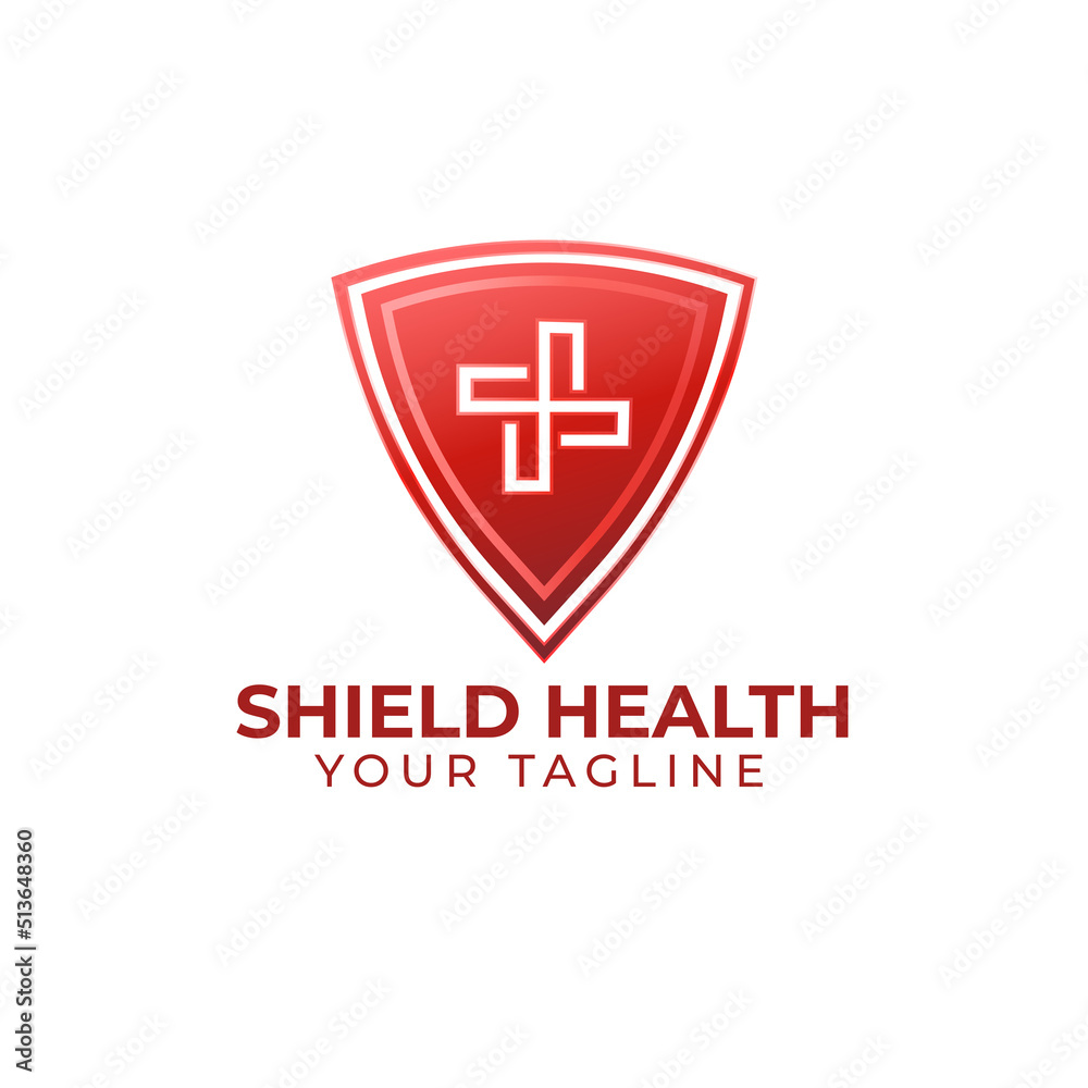Obraz premium Shield Health Logo Vector Template.
