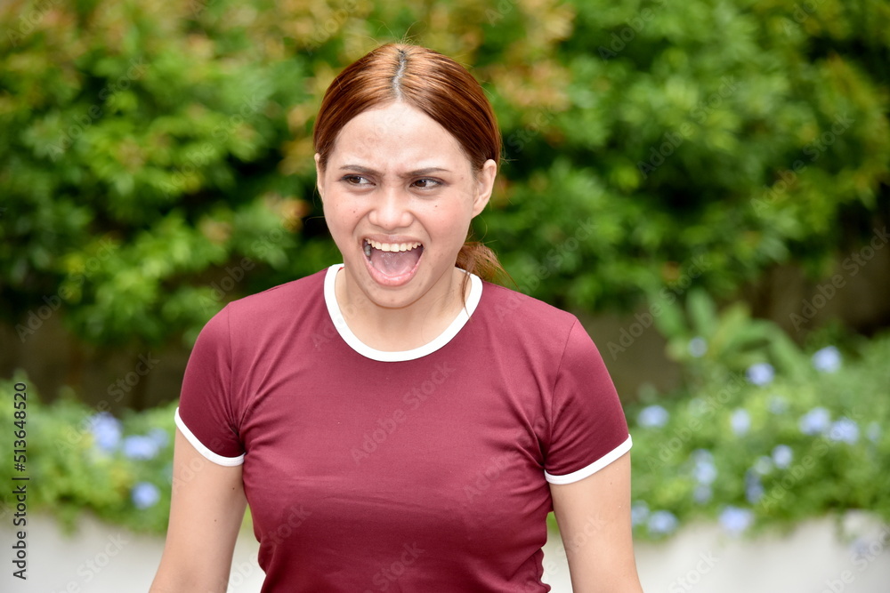 An Anxious Youthful Redhead Female Adult An Anxious Youthful Redhead Female Adult