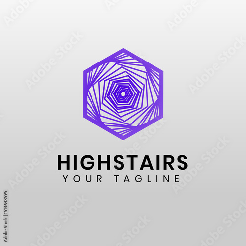 HighStairs logo vector icon Premium Vector photo