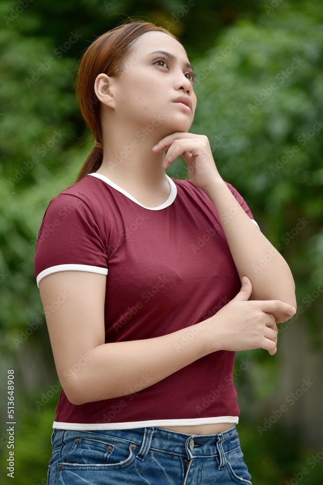 Attractive Female And Confusion Wearing Tshirt Attractive Female And Confusion Wearing Tshirt