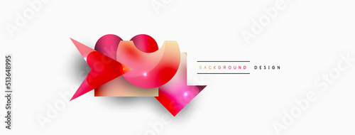 Minimal geometric abstract background. Primitive shapes composition backdrop. Trendy techno business template for wallpaper, banner, background or landing