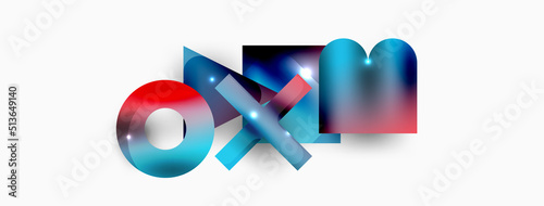 Minimal geometric abstract background. Primitive shapes composition backdrop. Trendy techno business template for wallpaper, banner, background or landing