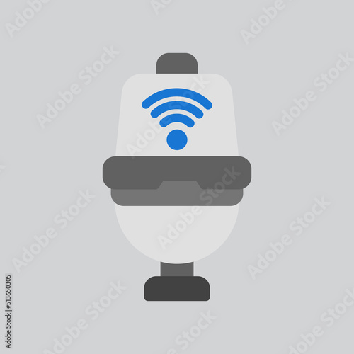 Smart toilet icon in flat style about smart home, use for website mobile app presentation
