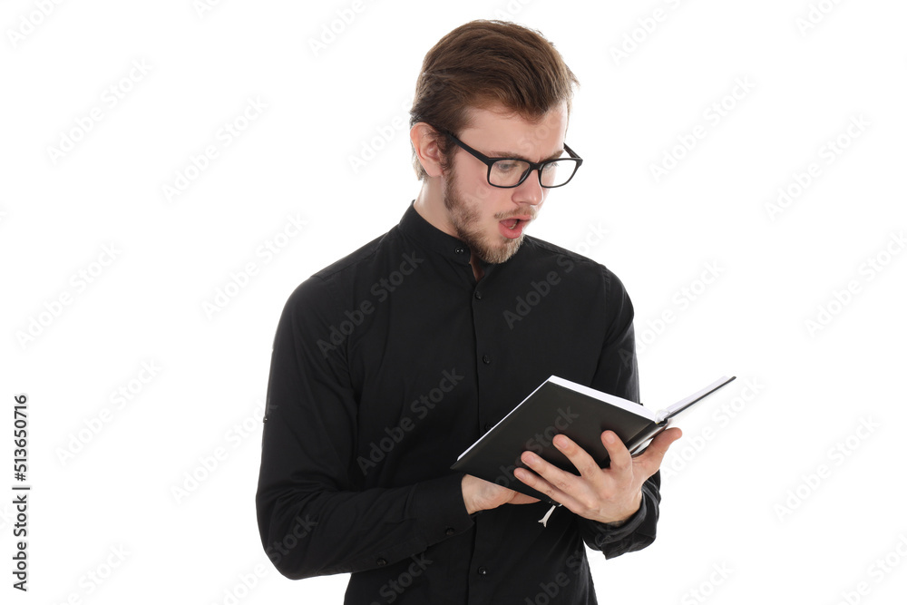 Concept of people, young man isolated on white background Concept of people, young man isolated on white background