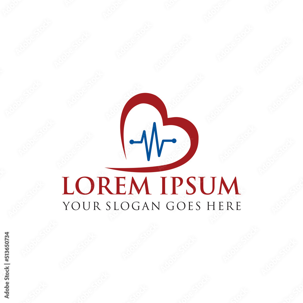 medical logo , cardiogram logo vector