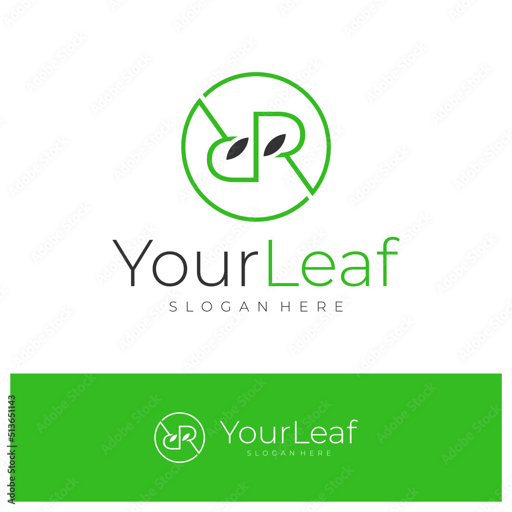 R leaf Logo Design Template. Initial R logo concept vector. Creative Icon Symbol R leaf Logo Design Template. Initial R logo concept vector. Creative Icon Symbol
