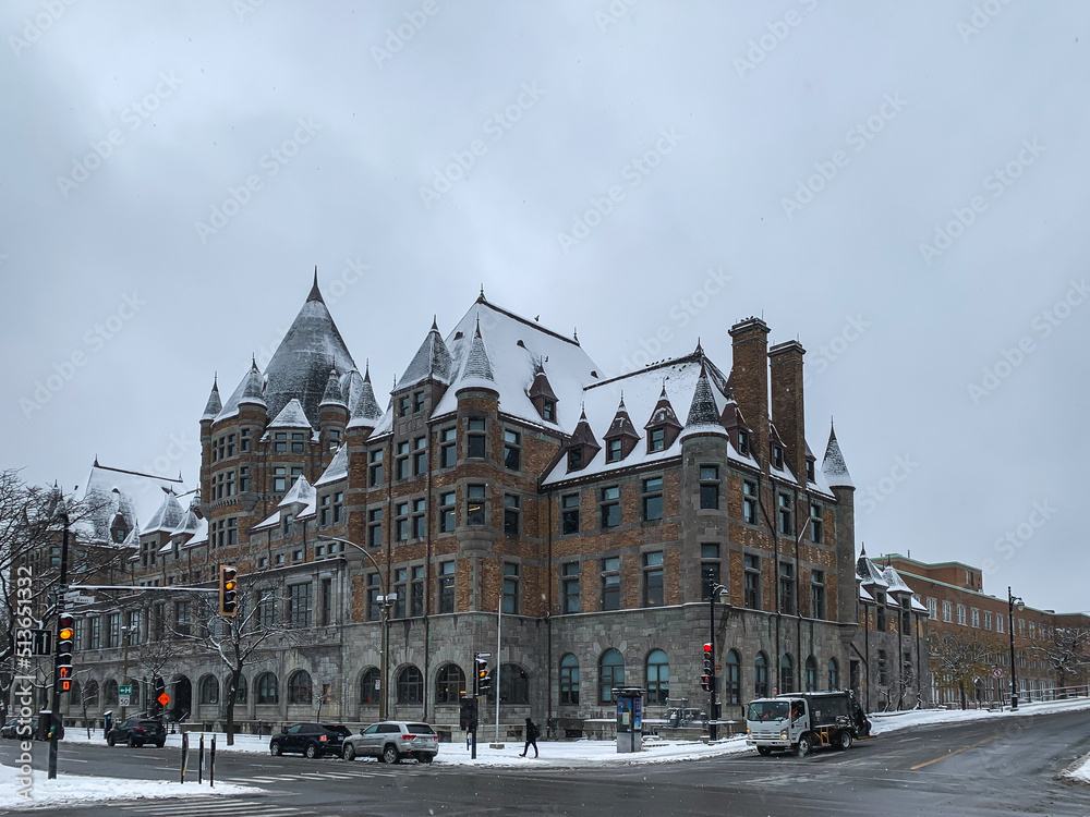 Fototapeta premium The Place Gare Viger in winter