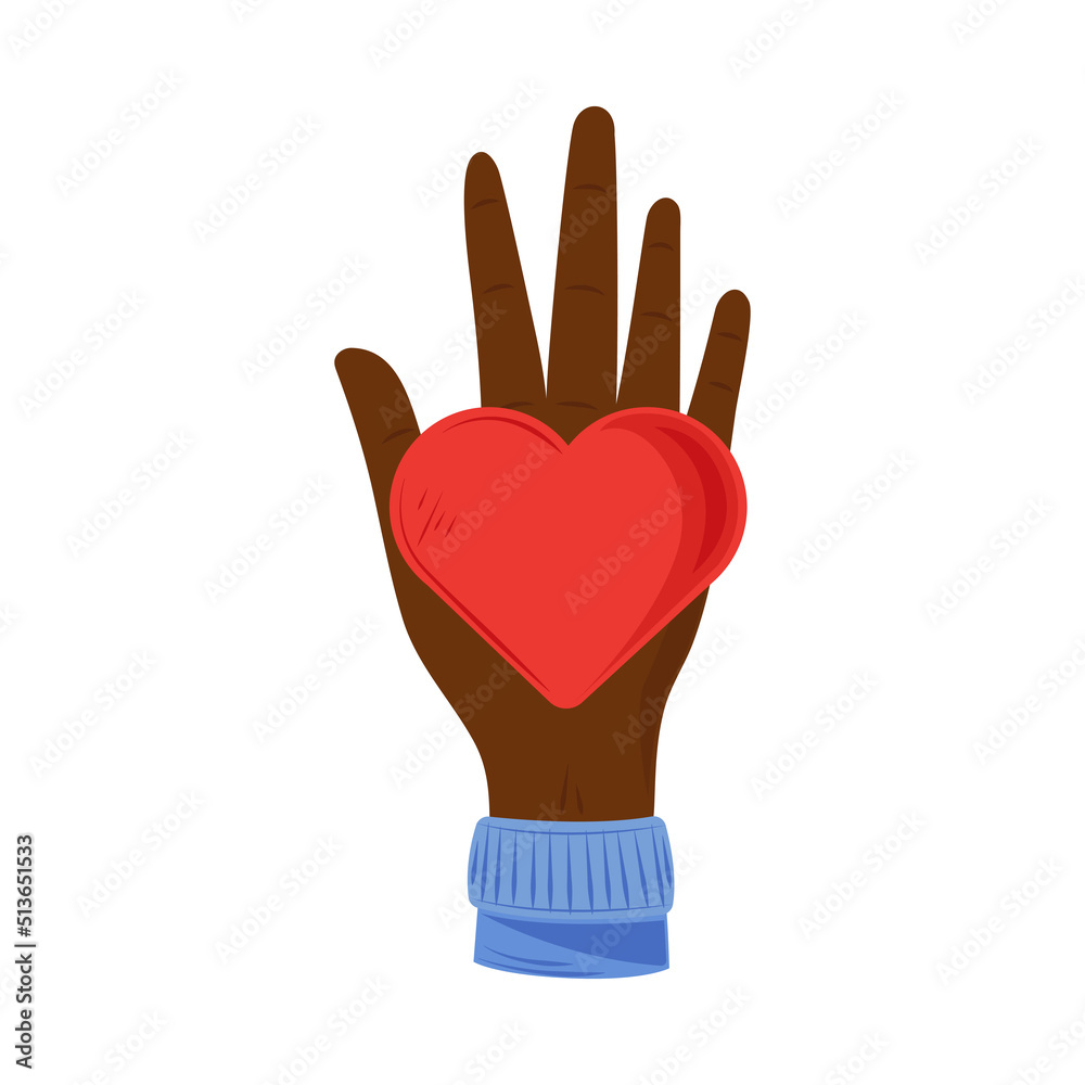 Obraz premium charity love heart in hand