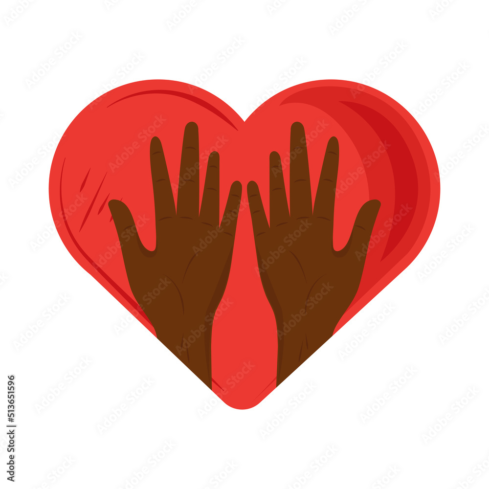 Obraz premium charity hands inside heart