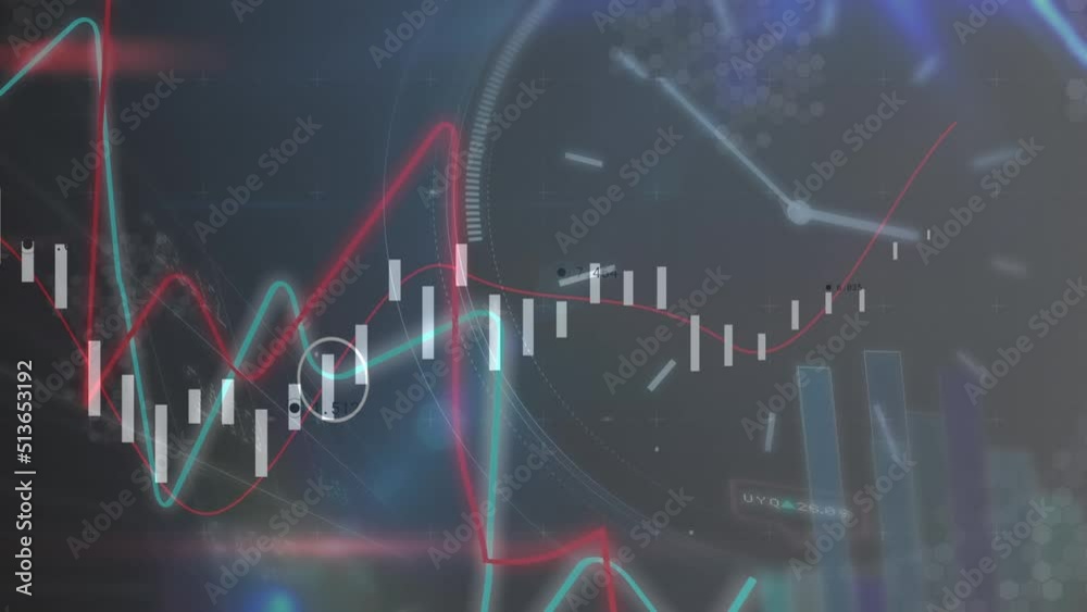 Animation of data processing over black background Animation of data processing over black background