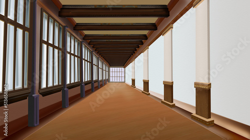 Interior of art gallery or museum with blank walls