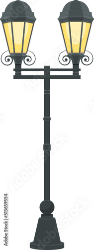 Vintage street lamp clipart design illustration