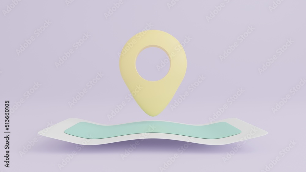 Locator mark of map, Location pin or GPS navigation map icon sign, Yellow location pin, Travel location, 3D rendering Locator mark of map, Location pin or GPS navigation map icon sign, Yellow location pin, Travel location, 3D rendering