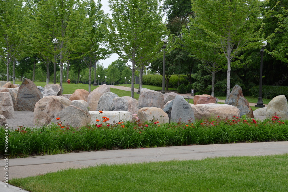 Fototapeta premium Memorial in State Capitol Park in St. Paul, the Capital City of Minnesota