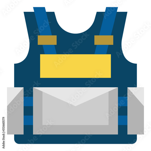 bulletproof vest line icon