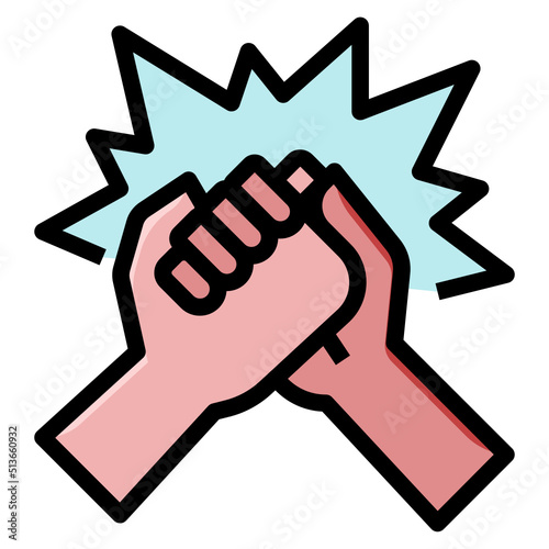 arm wrestling line icon