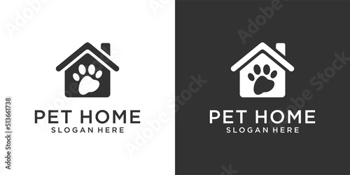 Pet Home vector logo design template.