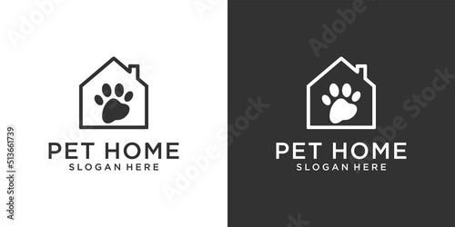 Pet Home vector logo design template.