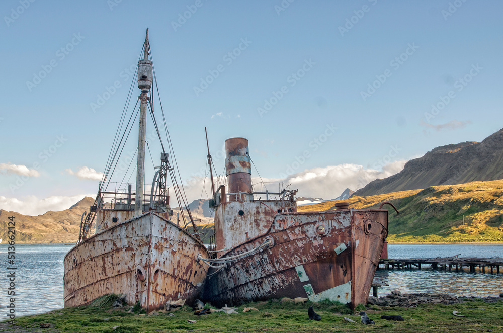 Beached Whaling Ships - Grytviken Station