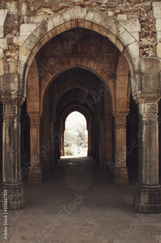 Archways inside the Custom House  Champaner