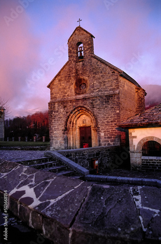 Iglesia de Santiago(s.XIII),Camino de Santiago.Roncesvalles.Valle de Salazar.Pirineos Atlanticos. Navarra. España. photo