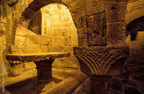 Cripta del monasterio de san Salvador de Leyre(Romanico s.XI).Navarra.España. photo