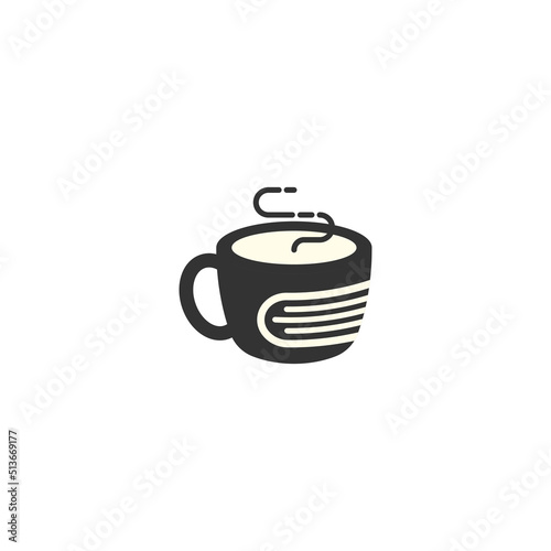 Book cafe logo design template vector illustration