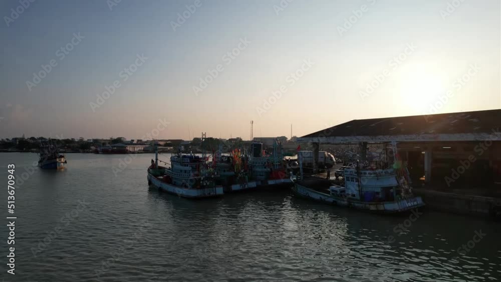 Aerial photograph of a fishing port with a drone. Aerial photograph of a fishing port with a drone.