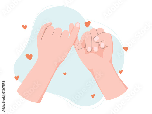 Pinky promise hands gesturing. Concept of reconciliation of friends or lovers.