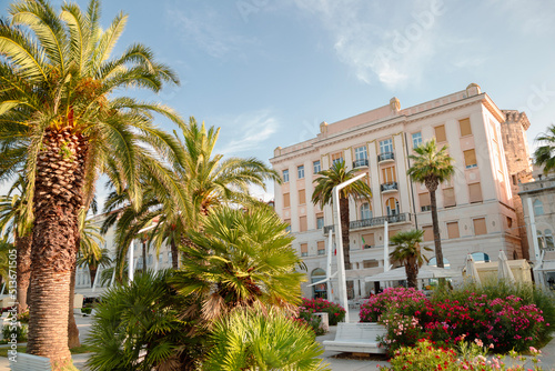 Riva promenade street with palm trees in Split, Croatia © Sanga