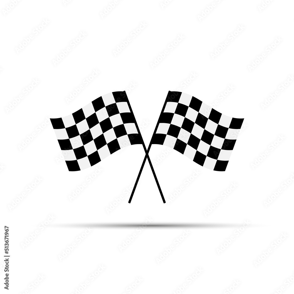 Fototapeta premium Flag cross icon. Finish sign vector illustration