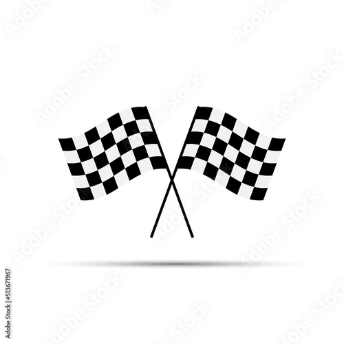 Flag cross icon. Finish sign vector illustration