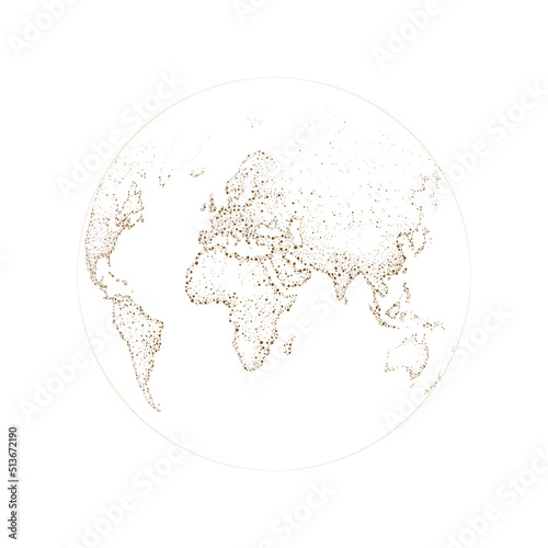 Obraz na plátně A world map made up of dots on a white background