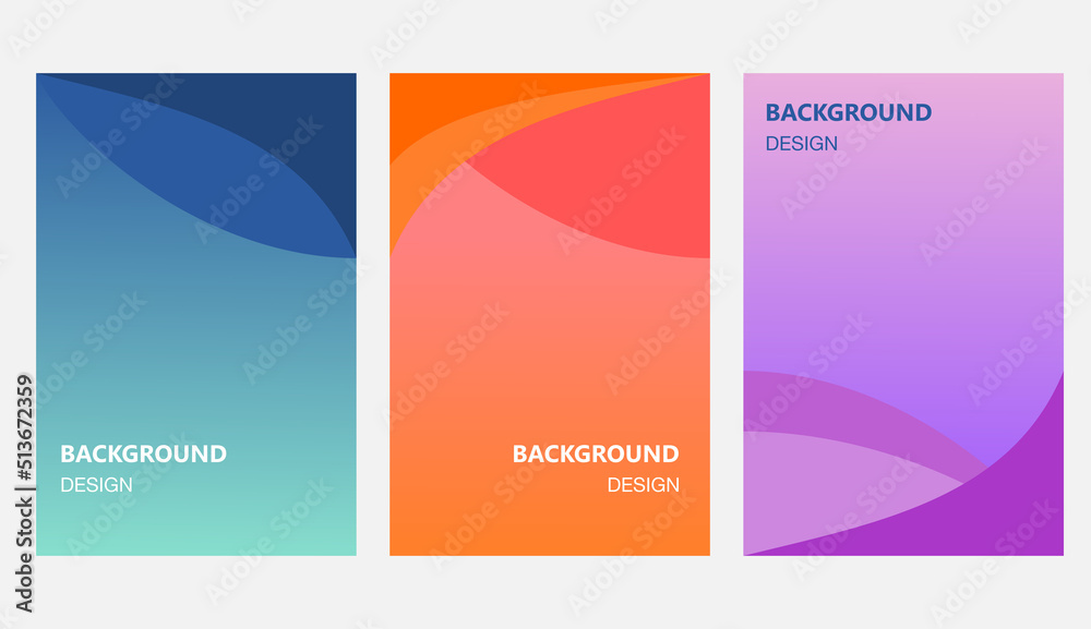 Set of business card templates with gradient background design