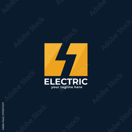 Electric Logo. abstract letter S from negative space lightning bolt