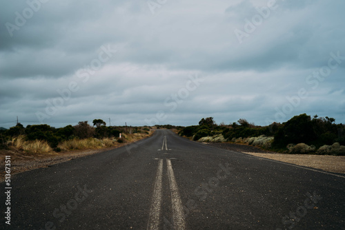 In the middle of the road photo