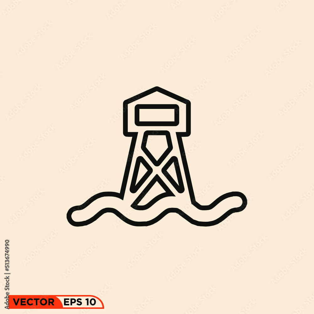 Illustration vector graphic of sea tower