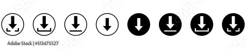 Download icon set. Collection download button. Isolated on a white background. Vector illustration