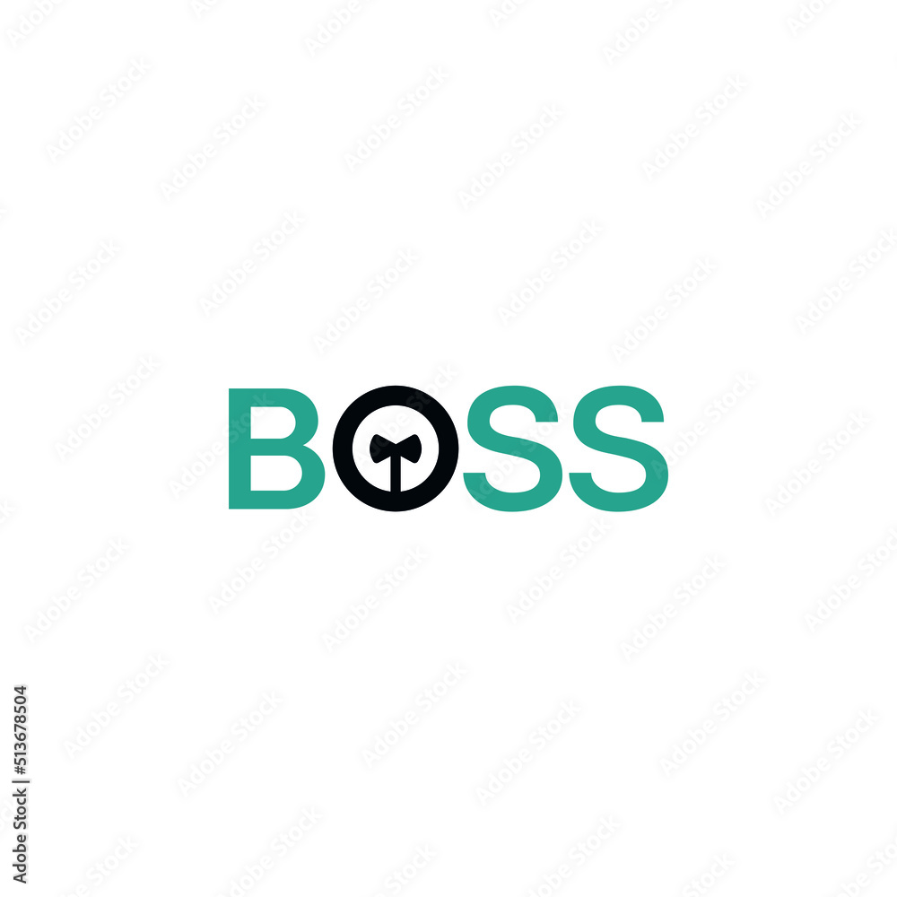 formal wear logo with tie graphic and boss logotype design vector