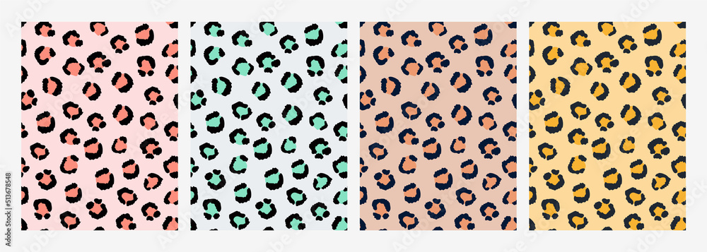 Vector seamless black and white pattern of leopard skin on an isolated ...