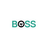 formal wear logo with tie graphic and boss logotype design vector