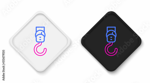 Line Spring scale icon isolated on white background. Balance for weighing. Determination of weight. Colorful outline concept. Vector