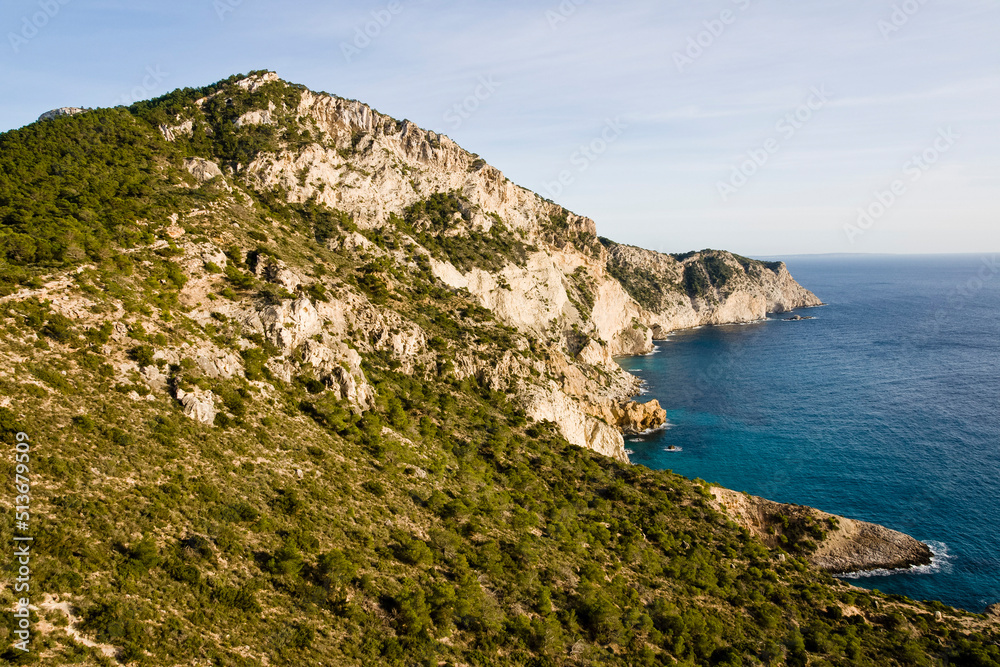 Puig de Llentrisca (414mts) y Cabo Llentrisca.Sant Josep de Talaia.Ibiza.Balearic islands.Spain.